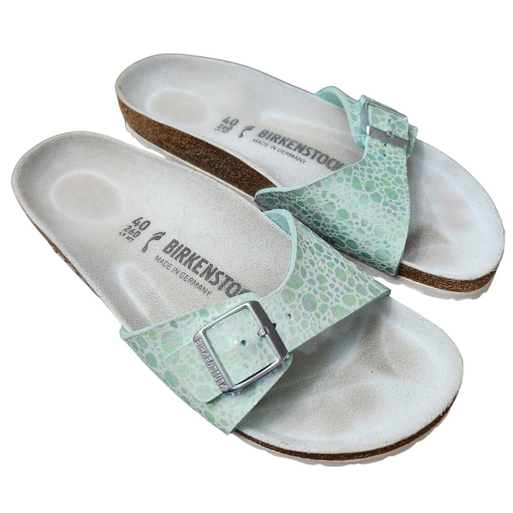 Birkenstock Madrid Iridescent Mint Sandals Size EU 40